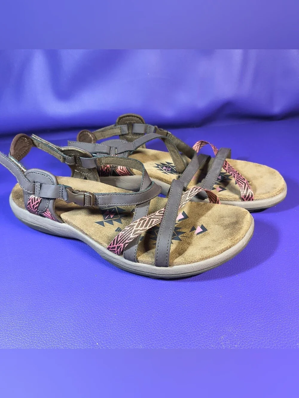 Skechers Reggae Slim Vacay Sandals Women’s 8 brown/pink